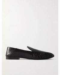 Saint Laurent - Alain Collapsible-Heel Gathered Leather Loafers - Lyst