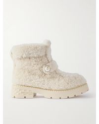 Jimmy Choo - Shea Faux Pearl-Embellished Shearling Ankle Boots - Lyst