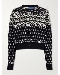 Polo Ralph Lauren - Cropped Fair Isle Intarsia-Knit Wool, Cotton And Alpaca-Blend Cardigan - Lyst