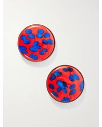 Dries Van Noten - Tone Enamel And Brass Earrings - Lyst