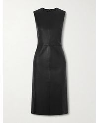 Stouls - Eva Paneled Leather Midi Dress - Lyst