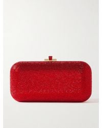 Judith Leiber - Long Slide Goldfarbene Clutch Mit Kristallen - Lyst