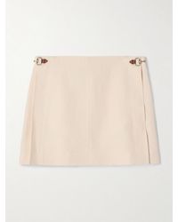 Gucci - Minirock Aus Leinen Mit Wickeleffekt, Horsebit-Details Und Lederbesätzen - Lyst