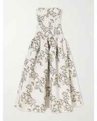 Carolina Herrera - Strapless Metallic Floral-Jacquard Gown - Lyst