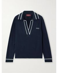 Gucci - Pullover Aus Einer Seiden-Baumwollmischung Mit Streifen Und Intarsienmotiv - Lyst