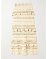 Zimmermann - Wanderlust Ruffled Ruffled Pointelle-Knit Maxi Skirt - Lyst
