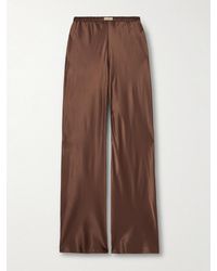 Comme Si - Bias Appliquéd-Silk Straight-Leg Pants - Lyst
