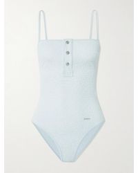 Bottega Veneta - Button-Detailed Floral Cloqué Swimsuit - Lyst