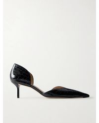 Victoria Beckham - Victoria Angle 55 Croc-Effect Leather Pumps - Lyst