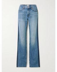 RE/DONE - The Californian Frayed Two-Tone Mid-Rise Wide-Leg Jeans - Lyst