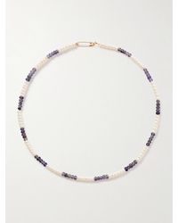 Loren Stewart - 14-Karat, Iolite And Pearl Necklace - Lyst
