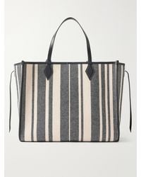 Metier - Chameleon 41 Striped Leather-Trimmed Canvas Tote - Lyst