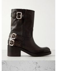 Chloé - Stiefel Aus Strukturiertem Leder Mit Schnallen - Lyst