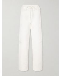 Tory Burch - Belted Poplin-Trimmed Cotton-Jacquard Wide-Leg Pants - Lyst