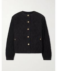 Blazé Milano - Gliss Cropped Quilted Suede Jacket - Lyst