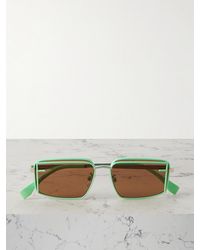 Fendi - Fendi First Square-Frame-Tone And Enamel Sunglasses - Lyst