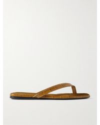 サンダル・ミュール Croco-Embossed Flip Flops TOTEME Croco-Embossed Flip-Flops in Black | Lyst