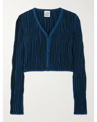Donde Esteban - Magdalena Cropped Ribbed Cotton Cardigan - Lyst