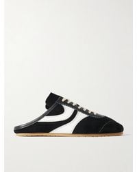 Dries Van Noten - Leather-Trimmed Suede Slip-On Sneakers - Lyst