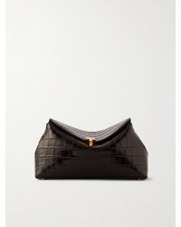 TOTEME - T-Lock Croc-Effect Leather Clutch - Lyst