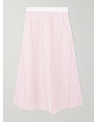 Gucci - Striped Cotton-Poplin Midi Skirt - Lyst