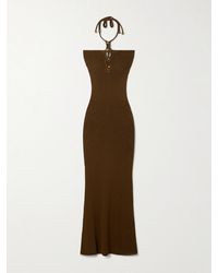 Isabel Marant - Eileen Embellished Knitted Halterneck Maxi Dress - Lyst
