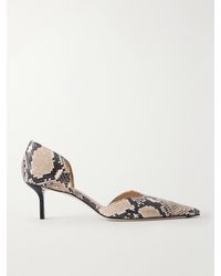 Victoria Beckham - Angle D'Orsay 55 Snake-Effect Leather Pumps - Lyst