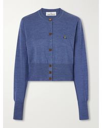 Vivienne Westwood - Bea Logo-Embroidered Wool And Silk-Blend Cardigan - Lyst