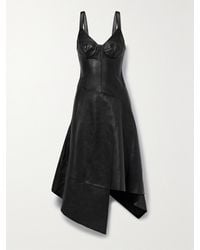 Jason Wu - Asymmetric Paneled Leather Midi Dress - Lyst