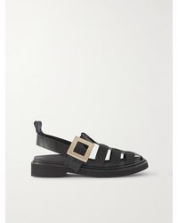 Roger Vivier - Viv Rangers Fisherman Patent-Leather And Grosgrain Sandals - Lyst