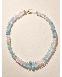 JIA JIA - 14-Karat Aquamarine Beaded Necklace - Lyst