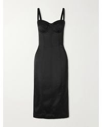 Dolce & Gabbana - Paneled Satin Bustier Midi Dress - Lyst