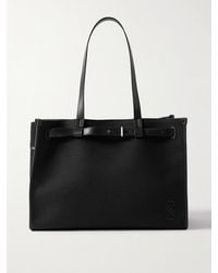 Proenza Schouler - Buckled Leather-Trimmed Embroidered Cotton-Canvas Tote - Lyst