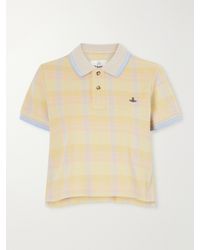 Vivienne Westwood - Logo-Embroidered Checked Cotton-Piqué Polo Shirt - Lyst