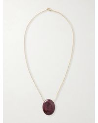 LIE STUDIO - The Julia-Plated And Mookaite Pendant Necklace - Lyst