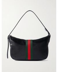 Gucci - Lunetta Leather-Trimmed Canvas-Jacquard Shoulder Bag - Lyst