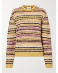 Isabel Marant - Morine Striped Brushed Mohair And Wool-Blend Sweater - Lyst