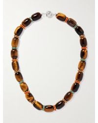 Julietta - Donna Kette Mit Tigeraugen, Kristallen Und Goldfarbenen Details - Lyst
