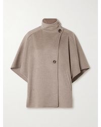 Max Mara - Derrik Cape Aus Kaschmir Mit Lederbesatz - Lyst