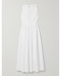 Matteau - Robe Midi En Coton Biologique À Fronces Et À Liens - Lyst