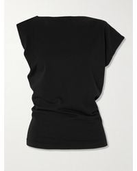 Agolde - Beth Asymmetric Draped Cotton-Jersey T-Shirt - Lyst