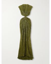 Cult Gaia - Voss Open-Back Braided Gathered Plissé Gown - Lyst