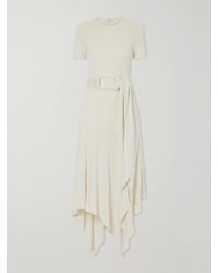 Alaïa - Asymmetrical Belted Jersey Midi Dress - Lyst