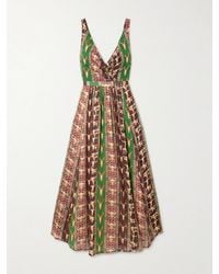 Emporio Sirenuse - Tullia Arizona Pleated Printed Cotton Maxi Dress - Lyst