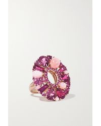 Garrard Blaze Ring Aus 18 Karat Roségold Mit Mehreren Steinen - Pink