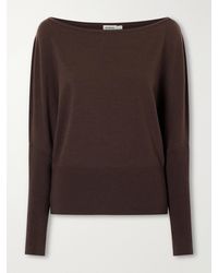 Jonathan Simkhai - Lavina Off-The-Shoulder Ribbed-Detailed Wool-Blend Sweater - Lyst