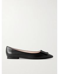 Roger Vivier - Gommettine Buckled Leather Ballet Flats - Lyst