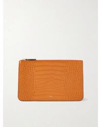TOTEME - Threefold Croc-Effect Leather Clutch - Lyst