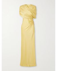 Stella McCartney - Open-Back Cape-Effect Draped Satin Gown - Lyst
