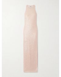 STAUD - Bree Sequined Tulle Halterneck Midi Dress - Lyst